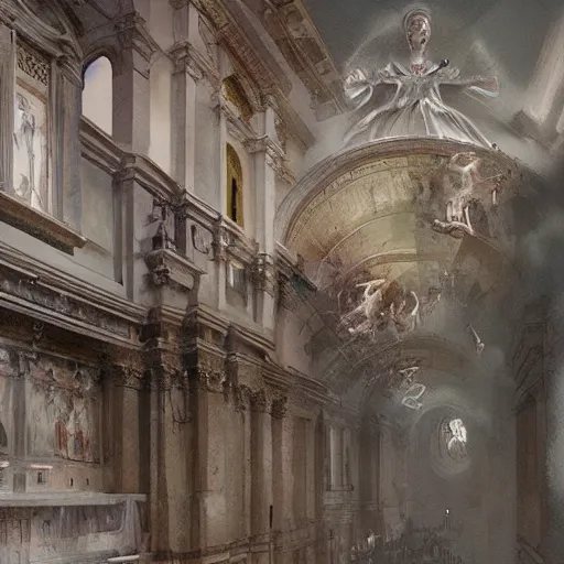 Prompt: Paint the Secrets inside the Vatican,Greg rutkowski, Trending artstation, cinematográfica, digital Art