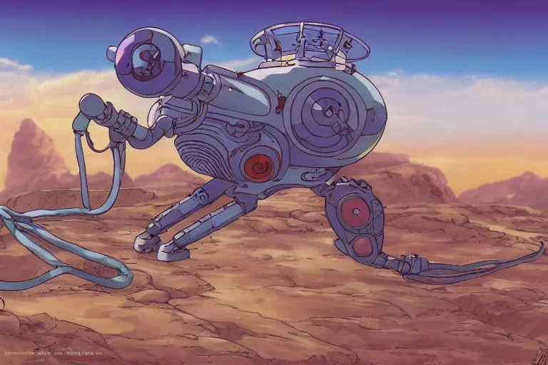 Prompt: A cell animation of a machine for untwisting nickers, Nausicaa of the Valley of the Wind, Miyazaki Hayao, ghibli style, illustration, anime, trending on artstaion