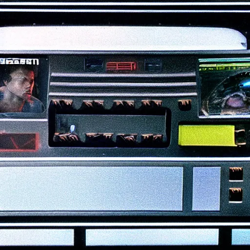 Image similar to computer display from the movie alien 1 9 7 9, close - up of computer screen only