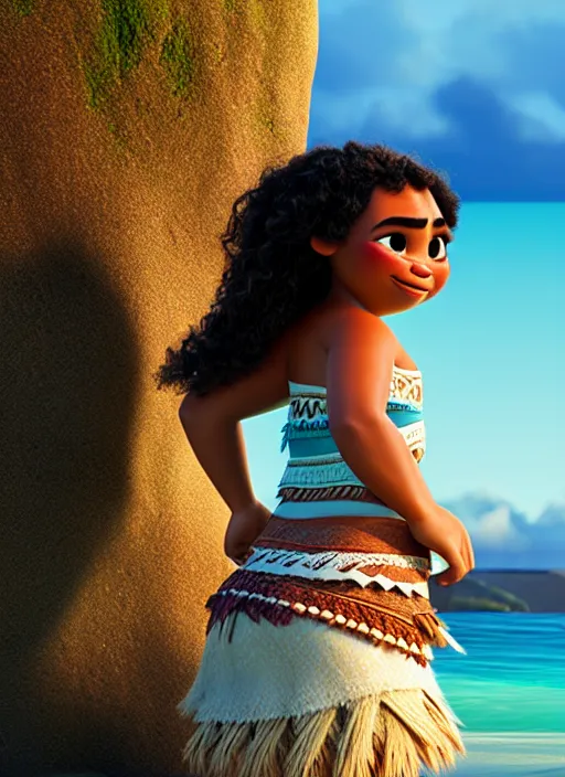 Image similar to moana, soft natural light, stillframe