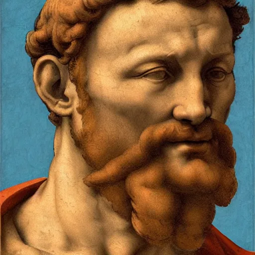 Image similar to painting of Michelangelo Buonarroti by Michelangelo Buonarroti , highly detailed, 8k, cinematic,
