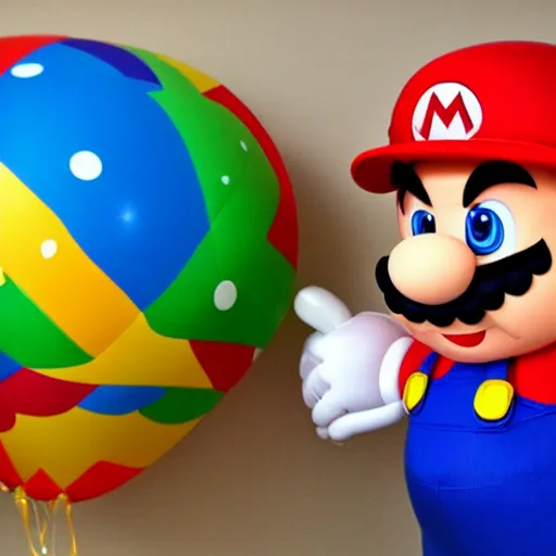 Image similar to super mario as a balloon animal