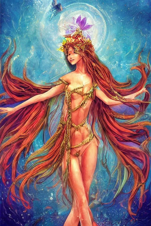 Image similar to The Goddess of Summer | fantasy art