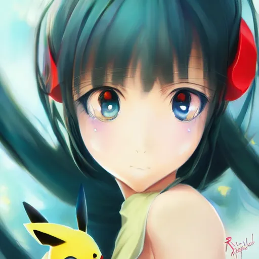 Image similar to anime portrait of Pikachu as an anime girl by Stanley Artgerm Lau, WLOP, Rossdraws, James Jean, Andrei Riabovitchev, Marc Simonetti, and Sakimichan, trending on artstation