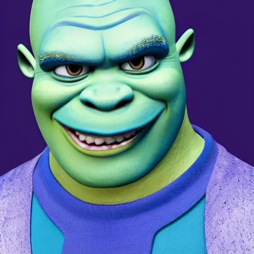 Prompt: blue shrek