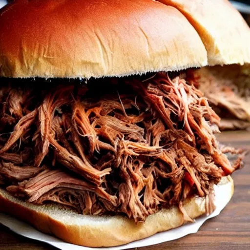 Image similar to monster that looks like a pulled pork sandwich