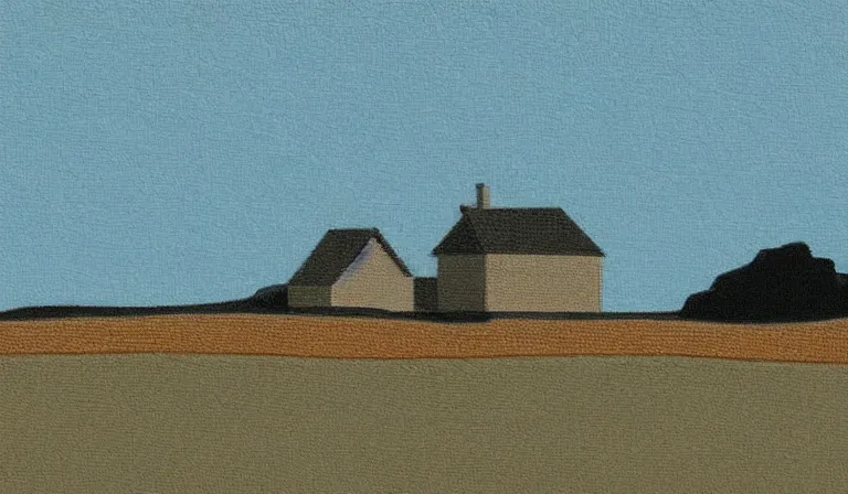 Prompt: A serene landscape with a singular building in the style of Craig J Spearing.