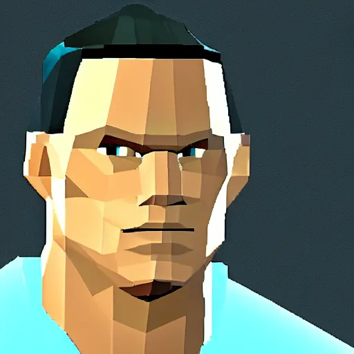 Image similar to Low poly John Cena PS1 style graphics