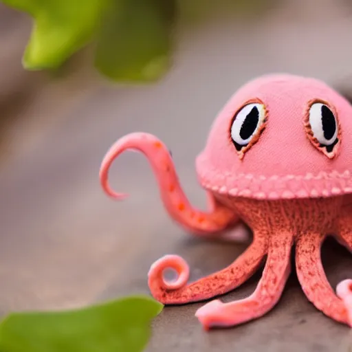 Image similar to sad octopus wearing a pink hat by alex heywood in 4 k ultra high resolution