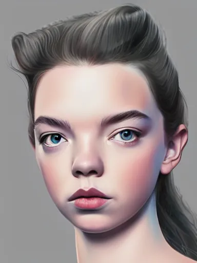 Prompt: anya taylor - joy, digital painting, artstation, highly detailed, elegant, beautiful