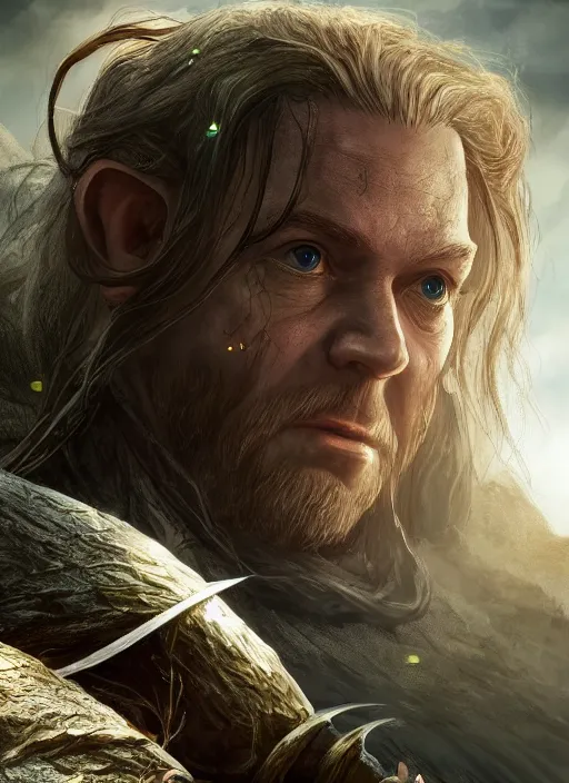 Image similar to hobbit ultra detailed fantasy, elden ring, realistic, dnd character portrait, full body, dnd, rpg, lotr game design fanart by concept art, behance hd, artstation, deviantart, global illumination radiating a glowing aura global illumination ray tracing hdr render in unreal engine 5