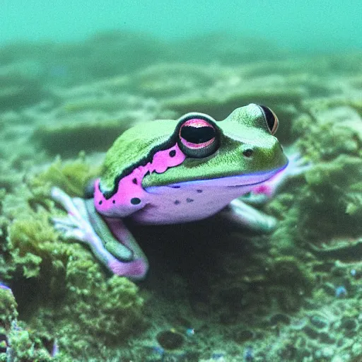 Image similar to “pink frog underwater”