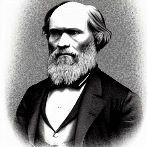 Image similar to low polygon charles darwin