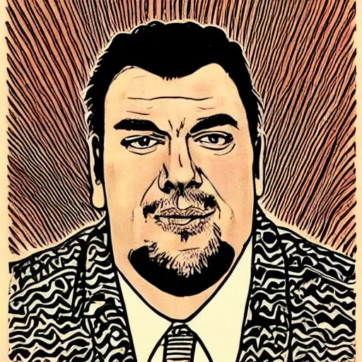 Image similar to a portrait of Steven Segal drawn by Robert Crumb