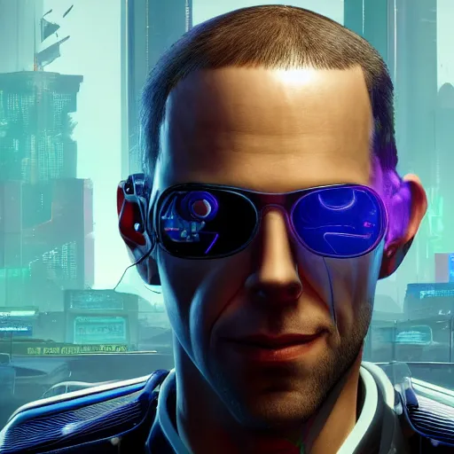 Prompt: nick bostrom portrait in cyberpunk 2 0 7 7 cp 2 0 7 7 3 8 4 0 x 2 1 6 0