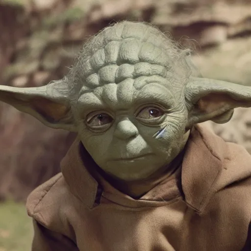 Image similar to yoda in a star trek movie, realistic details, movie shot, 8k