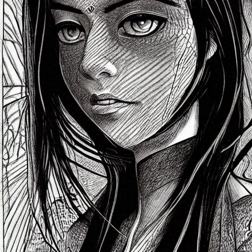 Image similar to portrait of a beautiful woman, gothic, high detail, drawing by junji ito