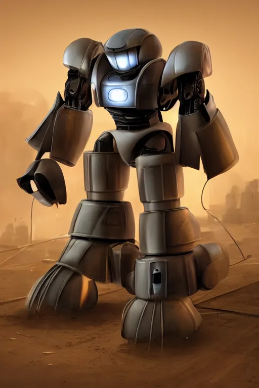 Image similar to a small transformer robot made out of a kirby vacuum cleaner, dramatic lighting, cinematic, establishing shot, extremely high detail, foto realistic, cinematic lighting, post processed, concept art, high details, cinematic, 8k resolution, beautiful detailed, photorealistic, digital painting, artstation, concept art, smooth, sharp focus, artstation trending, octane render, unreal engine