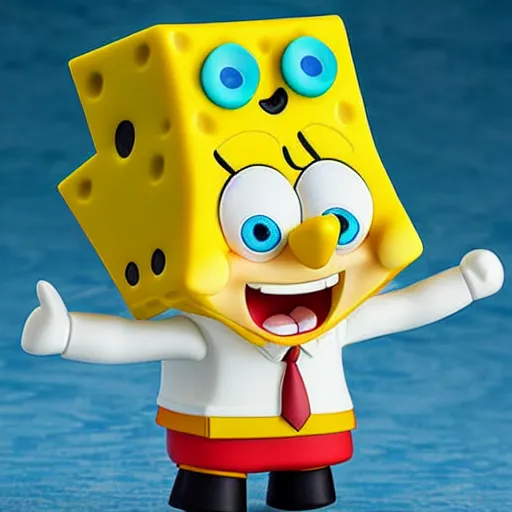 Image similar to spongebob, an anime nendoroid of spongebob, figurine, detailed product photo