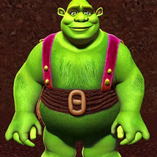 Prompt: shrek as a character in super mario 6 4