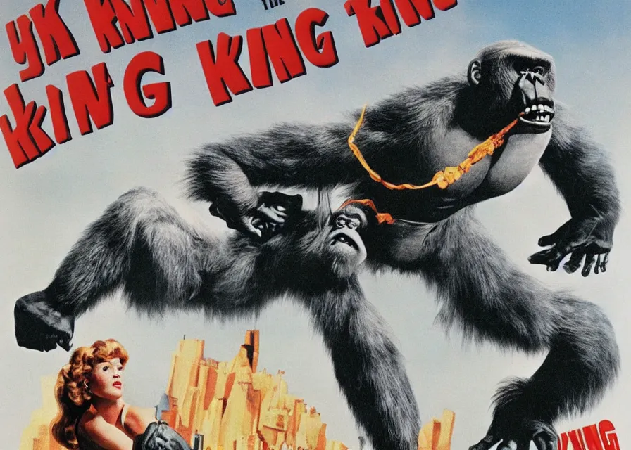 Image similar to king kong in attack of the 5 0 ft woman movie poster print