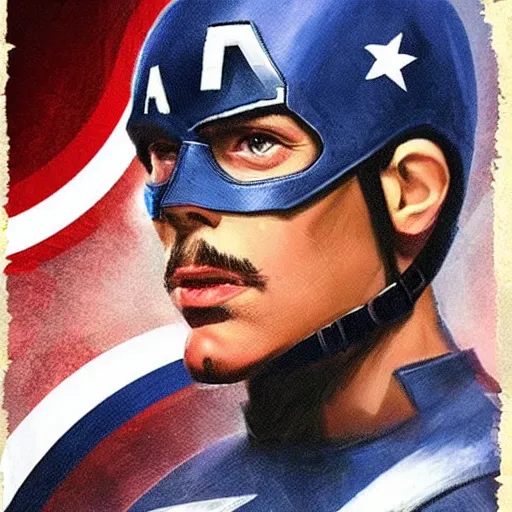 Prompt: Pedro Sánchez as Captain America