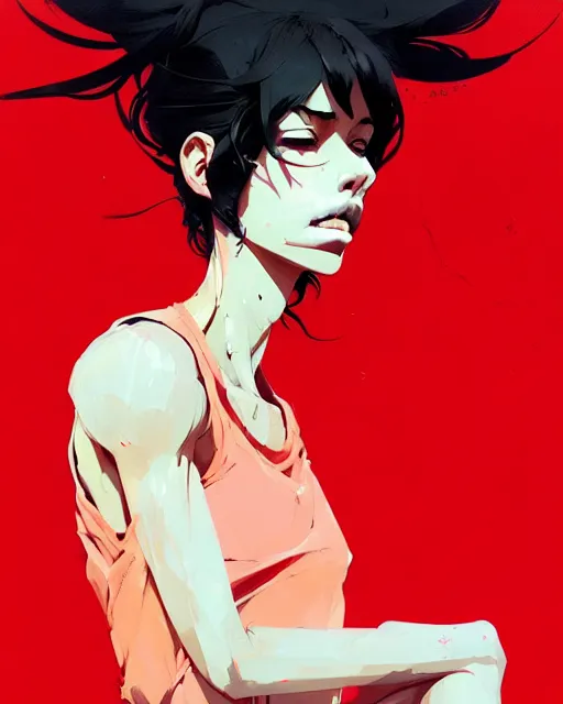 Image similar to a ultradetailed beautiful panting of a woman free throw, by conrad roset, greg rutkowski and makoto shinkai, trending on artstation