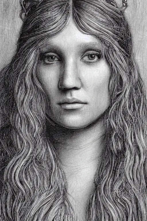 Prompt: a portrait of kesha in the style of leonardo da vinci drawing,, single head, no double head,