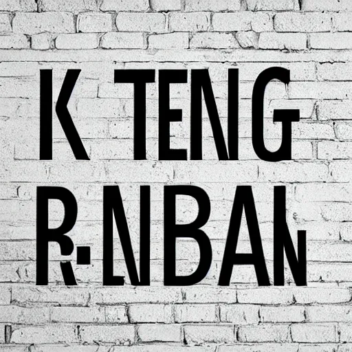 Image similar to text : katzkab, font, text on a wall, black and white,