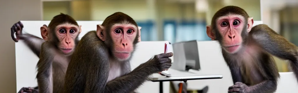 Image similar to monkeys as employees in the cubical offices