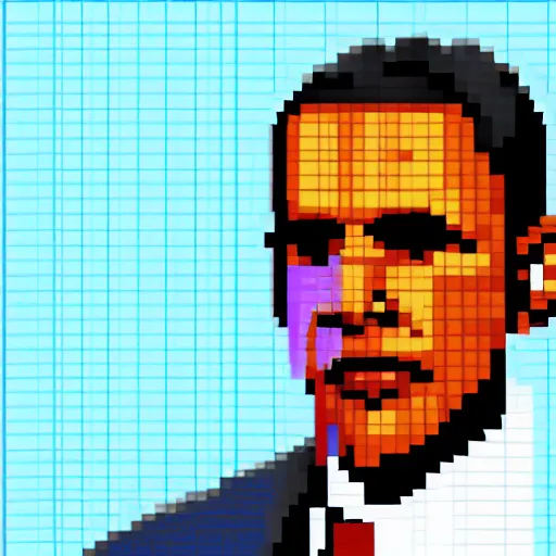 Image similar to Obama pixel art