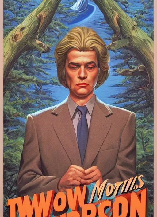 Image similar to twin peaks movie poster art by rowena morrill