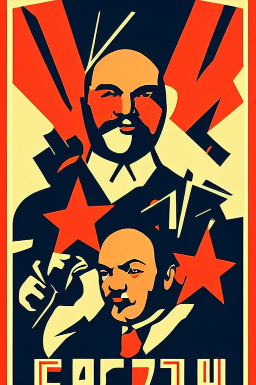 Image similar to USSR Lenin poster vector art, highly detailed, constructivism poster design