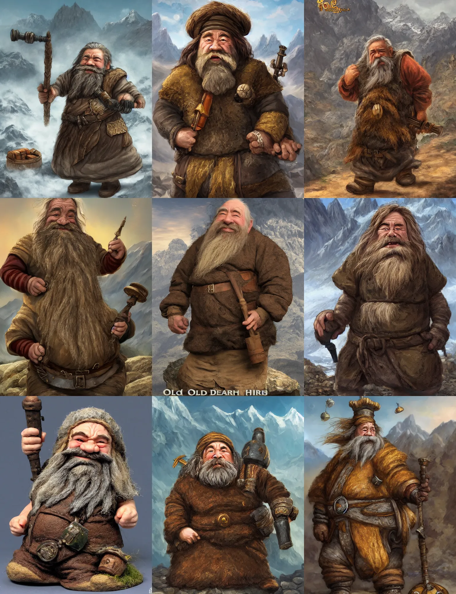 Prompt: old dwarf with bombs in mountains, 8 k, detailed