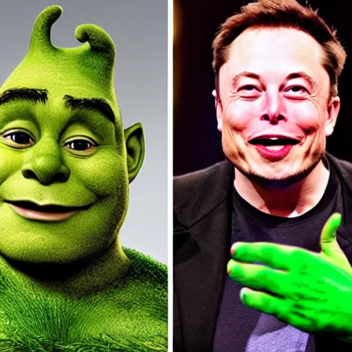 Image similar to elon musk as shrek