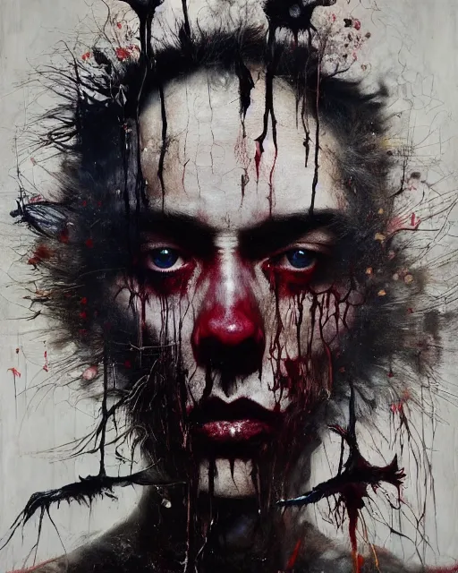 Prompt: the revenant, hauntingly surrealism, gothic, rich deep colours, painted by francis bacon, adrian ghenie, esao andrews, jenny saville, dark art james jean and petra cortright, part by gerhard richter, part by takato yamamoto. 8 k masterpiece.