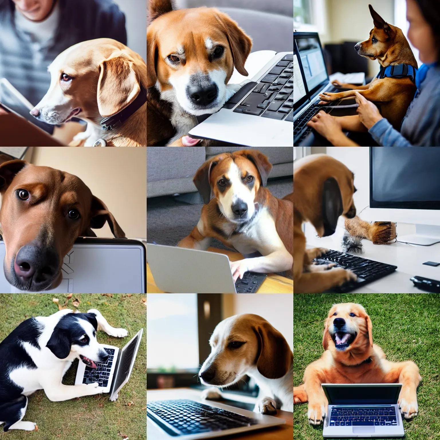 Image similar to a dog using computer