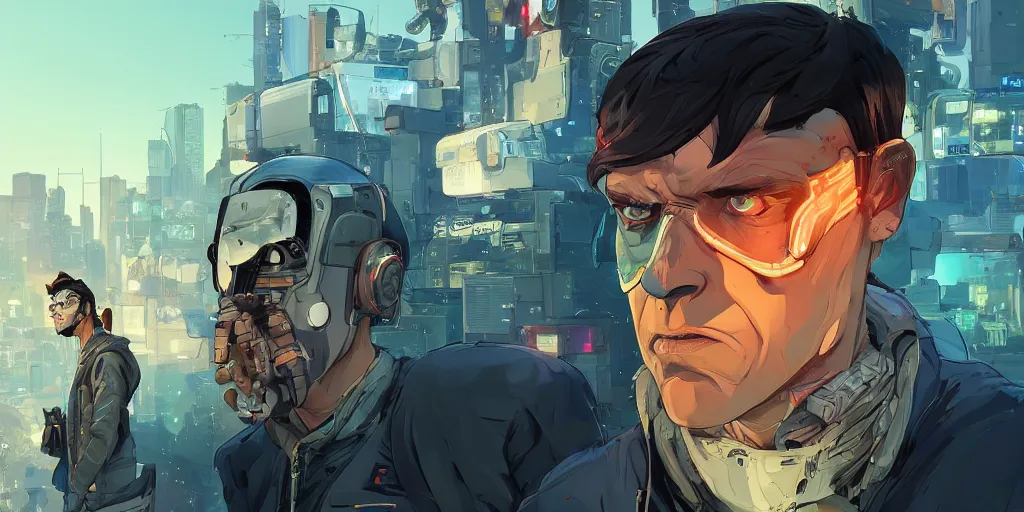 Image similar to a face covered with computer circuits, art gta 5 cover, official fanart behance hd artstation by jesper ejsing, by rhads, makoto shinkai and lois van baarle, ilya kuvshinov, ossdraws, that looks like it is from borderlands and by feng zhu and loish and laurie greasley, victo