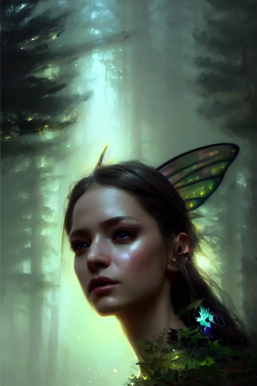 Image similar to cinematic shot of an epic portrait of a fairy dressed in military clothes, shiny skin, beautiful eyes, beautiful, small details, night setting, realistic poster with volumetric light from craig mallism, artgerm, jeremy lipkin and michael garmash, unreal engine, radiant light, detailed and complex environment, digital art, trends at art station, a masterpiece