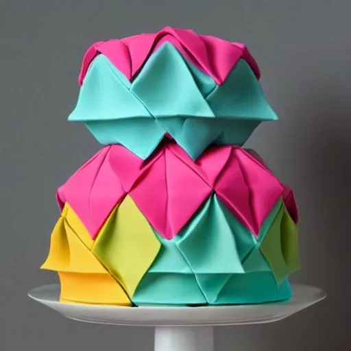 Image similar to minimalist origami cake colorful by amaury guichon