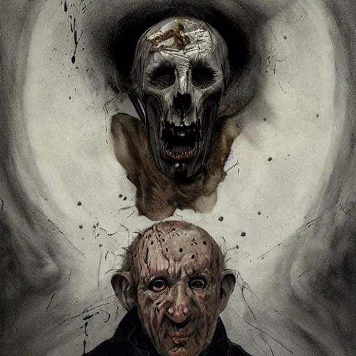 Image similar to Destiny Millns, horror movie poster art, an old man who is a cannibal locked in a room, by Francisco Goya, dirk dziminrsky and Marco Mazzoni