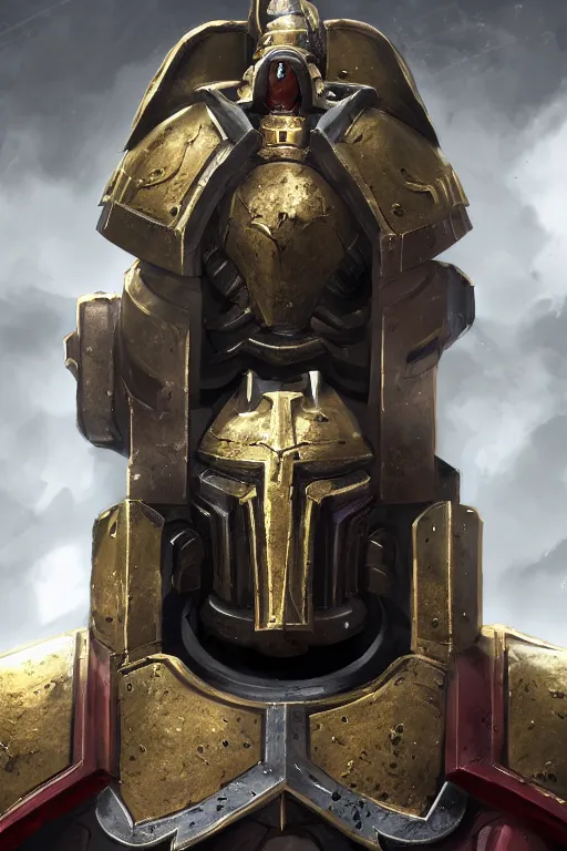 Image similar to armor portrait heros warhammer 4 0 k horus heresy fanart - the primarchs emperor by johannes helgeson animated with vfx concept artist & illustrator global illumination ray tracing hdr fanart arstation zbrush central hardmesh 8 k octane renderer