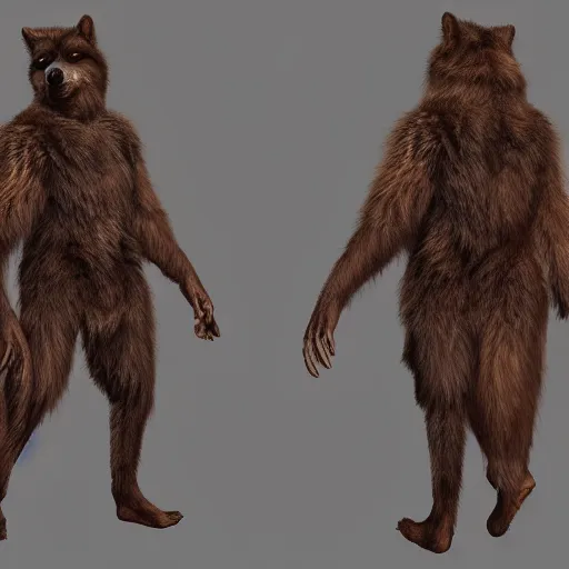 Prompt: werwolf transformation, realistic brown fur, high details, 4k