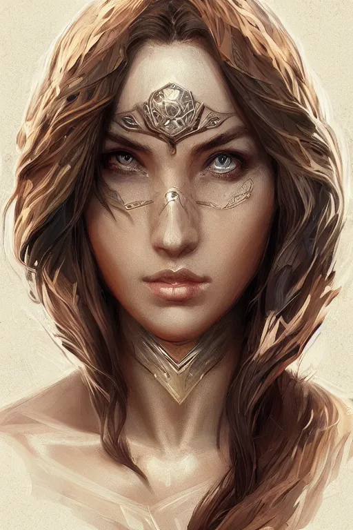 Image similar to three-quarters portrait pose of a beautiful woman, strong body,super heroine costume, human super powers, fantasy, intricate, elegant, highly detailed, digital painting, artstation, concept art,shining, sharp focus,D&D, illustration, art by Stanley Lau