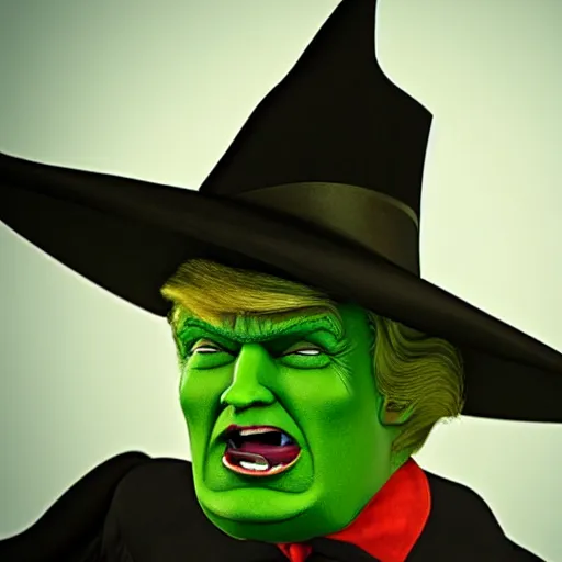 Image similar to wicked witch of the west that looks like trump, movie still