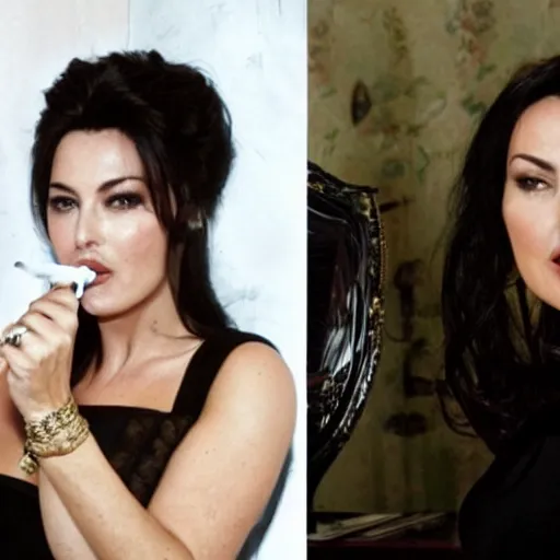 Image similar to Monica Bellucci smoking