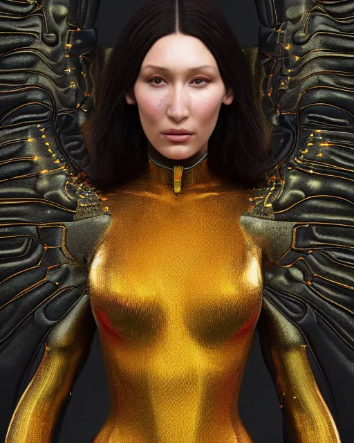 Image similar to a highly detailed metahuman 8 k close up render of bella hadid gustav klimt death and life painting trending on artstation made in unreal engine 4