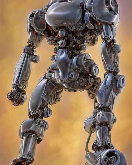 Image similar to mew two, smooth design, mecha by frank franzetta, biomechanical, 4 k, hyper detailed