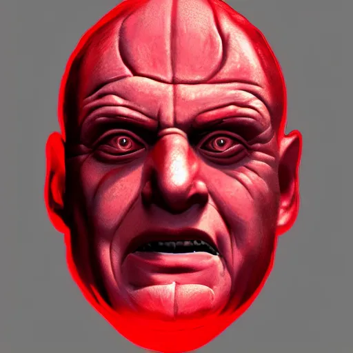 Image similar to sheev palpatine head coming out of a red mist, trending on artstation, profile pic, centered, accurate anatomy, highly detailed, digital art,