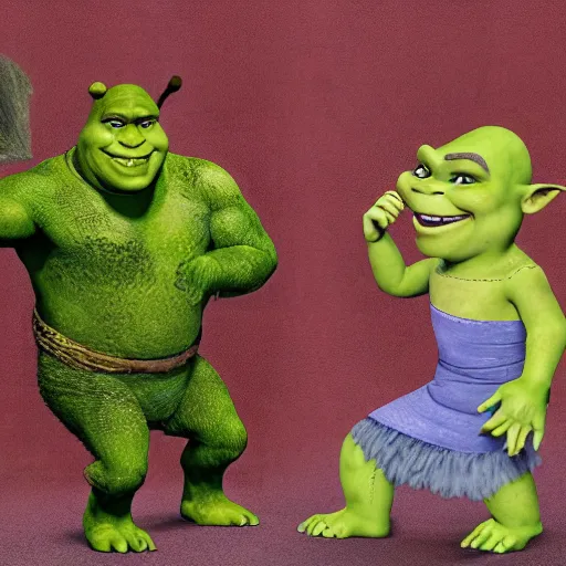 Prompt: photo of shrek fighting lucifer